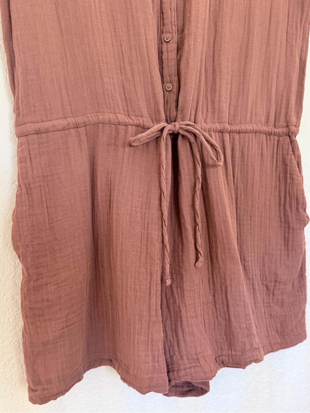 Old Navy Gauze Cotton Button-Front Romper | Size L - Picture 4 of 7